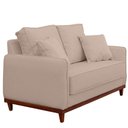 Ver imagem 6 de Kit Sofa Sena 2 e 3 Lugares Base de Madeira para Sala Hotel Linho Palha