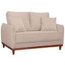 Ver mais imagens de Kit Sofa Sena 2 e 3 Lugares Base de Madeira para Sala Hotel Linho Palha