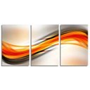 Ver imagem 2 de Quadros Decorativos Sala Quarto Abstrato Ondas Laranja