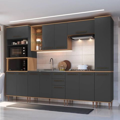 Cozinha Modulada Completa 6 Peças com Torre de Fornos 319,6cm Linha Isabelle IS0010 Delmarco