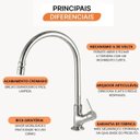 Ver imagem 5 de Torneira para Cozinha com Bica Móvel de Mesa Atria 1173 Bga AA Meber Metais Cromado