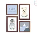 Ver imagem 1 de Quadros Decorativos Infantil Gelo Urso Polar e Pinguim:tabaco
