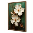 Ver imagem 1 de Quadro Decorativo Floral Luxo Petúnia com Moldura Tradicional Madeira Escura 40x60cm