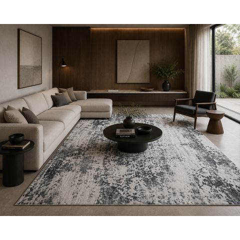 Tapete Éfeso Cinza Decorativo - 3,00 x 4,00