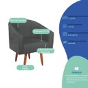 Ver imagem 5 de Poltrona Decorativa Jade Design Moderno Sala de Estar Quarto Escritório Confortável Luxo Pés Palito