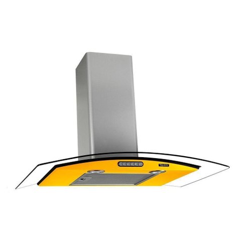 Coifa de Parede Vidro Curvo 75cm Duto Slim Terim Amar C Inox 220v