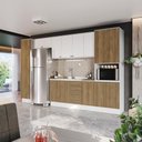Ver imagem 1 de Cozinha Modulada Celeste Kappesberg 100% Mdf Branco/nogueira 8 Peças