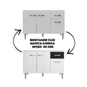 Ver imagem 3 de Balcão Gabinete para Pia Gabriela sem Tampo 120cm 1 Gaveta 3 Portas - Ajl Móveis Balcão Gabinete Par