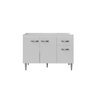 Balcão Gabinete para Pia Gabriela sem Tampo 120cm 1 Gaveta 3 Portas - Ajl Móveis Balcão Gabinete Par - 1