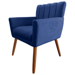 Kit 3 Poltrona Cecília para Sala Conforto e Estilo Azul - 4