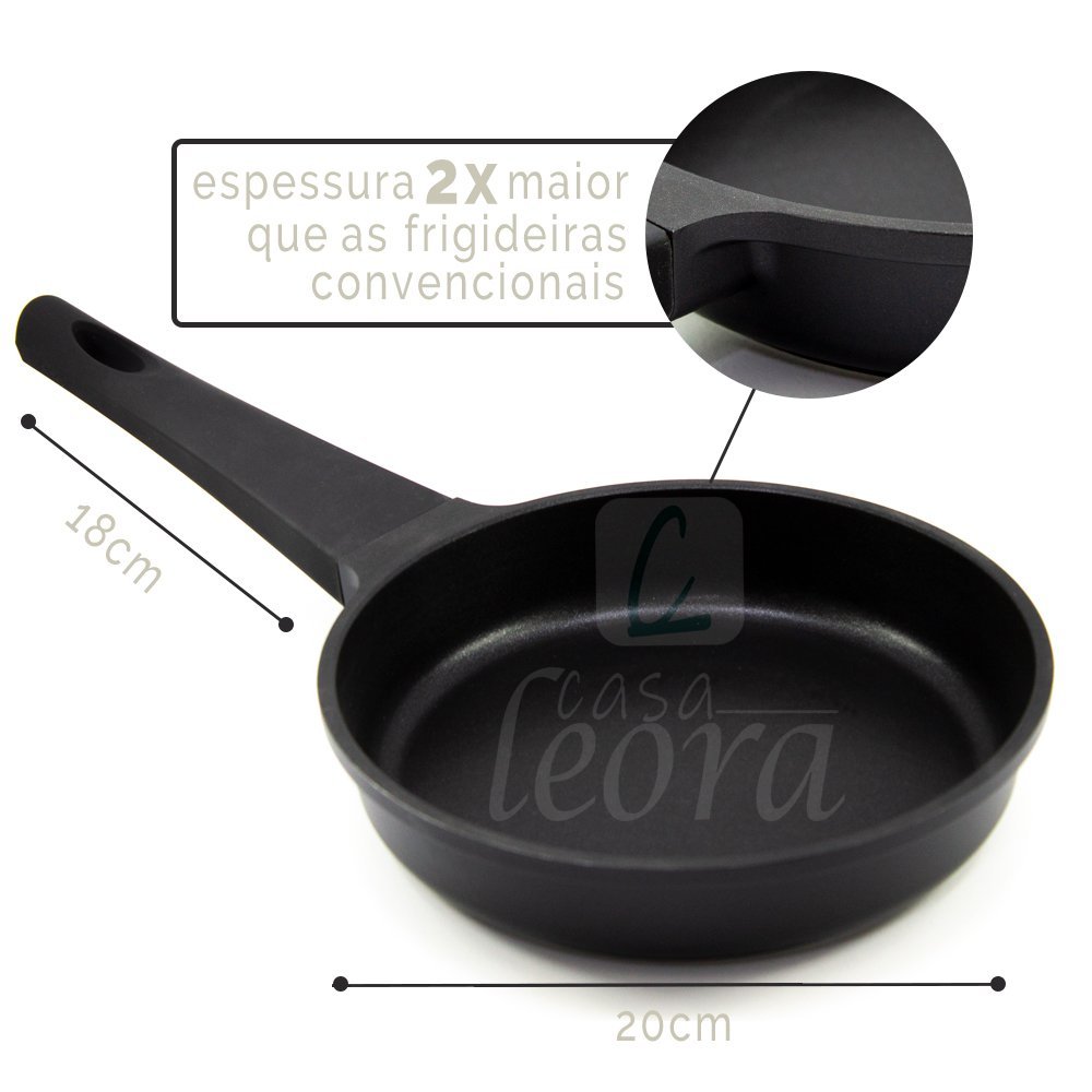 Frigideira Antiaderente Cerâmica Sem Óleo Saveur Black 20cm - 2