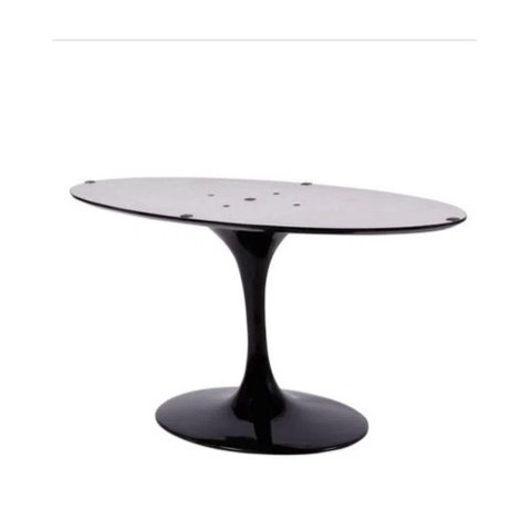 Base de Mesa de Jantar Oval Tampo 100x70 Cm até 137x90 Preto
