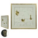Ver imagem 2 de Quadro Decorativo Plástico Branco Dourado 80x80x3,5cm