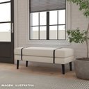 Ver imagem 3 de Banco Estofado Viena 1,20m Linho Bege - Clique Decor