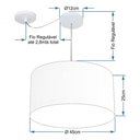 Ver imagem 4 de Lustre Pendente Cilíndrico com Desvio Md-4228 Cúpula em Tecido 45x25cm Rustico Bege - Bivolt