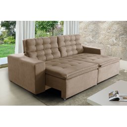 Sofá Londres 250cm Retrátil Reclinável Castor – WS - 1