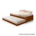 Ver imagem 2 de Cama Solteiro com Auxiliar Bibox Bicama Gabrieli com 2 Colchões Inclusos Madeira Maciça Castanho