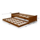 Ver imagem 4 de Cama Solteiro com Auxiliar Bibox Bicama Gabrieli com 2 Colchões Inclusos Madeira Maciça Castanho