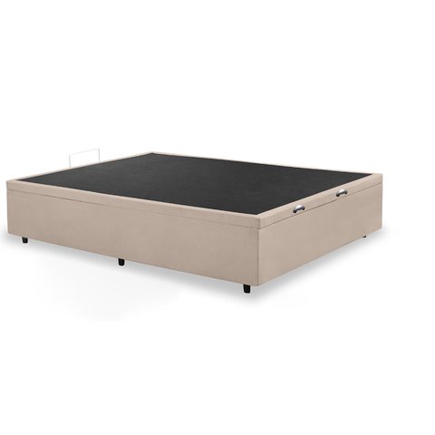 Base Cama Box Baú Casal com Pistão a Gás 138x188 Suede:bege