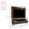 Rack com Painel Para Sala e Tvs Até 60 Polegadas de 1,60m Com 2 Gavetas 4 Nichos 1 Prateleira - 3