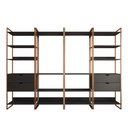 Ver imagem 3 de Guarda Roupa Aberto Industrial Casal Modulado Completo Preto Cabideiro com Gavetas Base Cobre