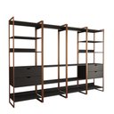 Ver imagem 2 de Guarda Roupa Aberto Industrial Casal Modulado Completo Preto Cabideiro com Gavetas Base Cobre
