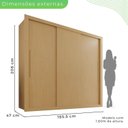 Ver imagem 4 de Guarda-Roupa Casal 3 Portas 4 Gavetas Costa Rica Marrom/Jequitiba