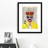 Quadro Rei Freddie Mercury - 60x48cm:madeira Branca - 1