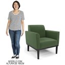 Ver mais imagens de Poltrona Decorativa Base Madeira Preto Maressa Suede Verde - Ibiza