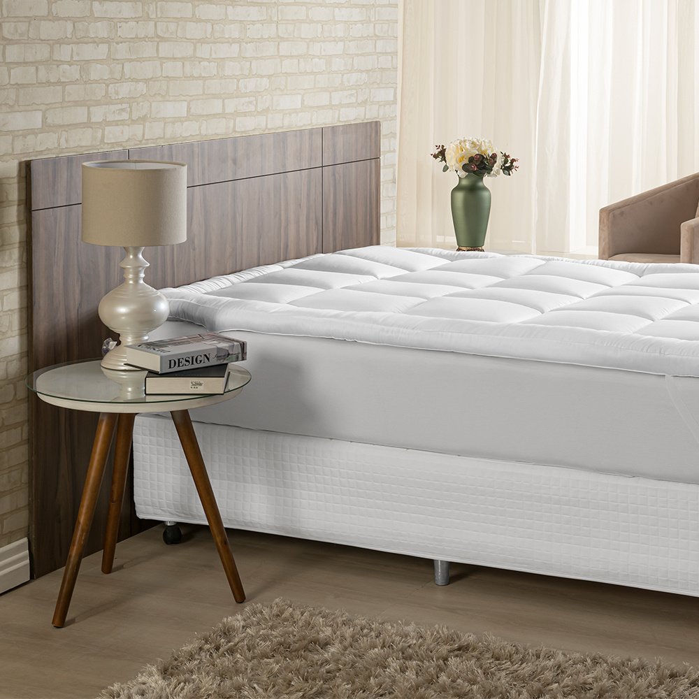 Pillow Top Casal King 200 Fios Micro Percal 01 Peça Branco