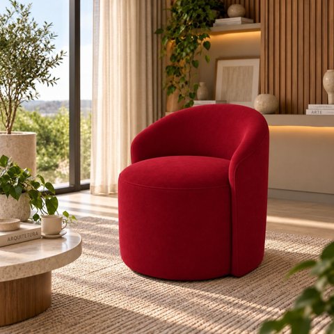 Poltrona Decorativa Yara Suede Sala Estar Quarto Recepção Confortável