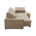 Ver imagem 4 de Sofá de Canto Retrátil e Reclinável com Molas 3,00x2,00 Berlim Suede Bege Mirra Decor