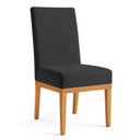 Ver imagem 2 de Kit 6 Cadeiras de Jantar Brisa Suede Preto Base de Madeira - Pallazio