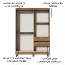 Ver imagem 3 de Guarda Roupas Luke Espelho Rustic 2 Portas Correr Pés Madesa
