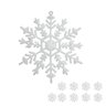 Flocos de Neve Branco 10 Pendentes Grande C/ Glitter Decoração Enfeite Árvore Natal - 6