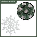 Ver mais imagens de Flocos de Neve Branco 10 Pendentes Grande c/ Glitter Decoração Enfeite Árvore Natal