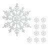 Flocos de Neve Branco 10 Pendentes Grande C/ Glitter Decoração Enfeite Árvore Natal - 5