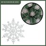 Flocos de Neve Branco 10 Pendentes Grande C/ Glitter Decoração Enfeite Árvore Natal - 7