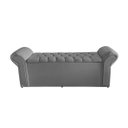 Ver imagem 3 de Kit Realeza Cabeceira de Cama Box e Calçadeira Baú Casal 140 Cm Suede Prata Eli Móveis