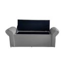 Ver imagem 4 de Kit Realeza Cabeceira de Cama Box e Calçadeira Baú Casal 140 Cm Suede Prata Eli Móveis