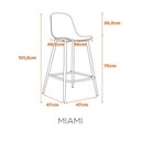 Ver imagem 3 de Kit com 2 Banquetas Miami Alta Assento em Polipropileno e Base em Aço com Pintura Epóxi - Verde Aloe