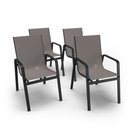 Ver imagem 1 de Kit 4 Cadeiras Miami Gourmet Alumínio Preto Tela Fendi