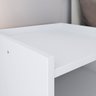 Kit 2 Mesas de Cabeceira Decorativa Quarto Criado 1 Gaveta Puxador Concha Retrô Estilo - Branco - 3