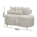 Ver imagem 6 de Sofá Namoradeira Orgânico Grécia 2 Lugares 145cm Bouclê:bouclê Bege Marfim
