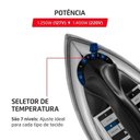 Ver imagem 3 de Ferro de Passar Roupa a Seco Mondial 127v Preto/cromado 1250w - Fs-01-bi