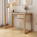 Ver imagem 2 de Mesa Home Office 120 cm Cashmere Fendi Madeira 2 Gavetas Belinda Idimex