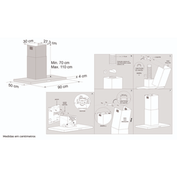 Coifa de Parede Inox Infinity 90cm 220V Fischer - 8
