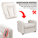 Ver imagem 7 de Poltrona do Papai Mamãe Reclinável Compacta Descanso Idosos Corino Bege Sala de Estar Amamentação