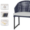 Ver imagem 4 de 4 Cadeira Noronha Aluminio Micro Pintura Preta, Tr. Telinha Corda Nautica Azul Marinho, Estofado -