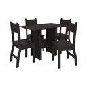Ver imagem 1 de Conjunto Mesa de Jantar Milano 1,08m com 4 Cadeiras Amendoa/preto - Poliman